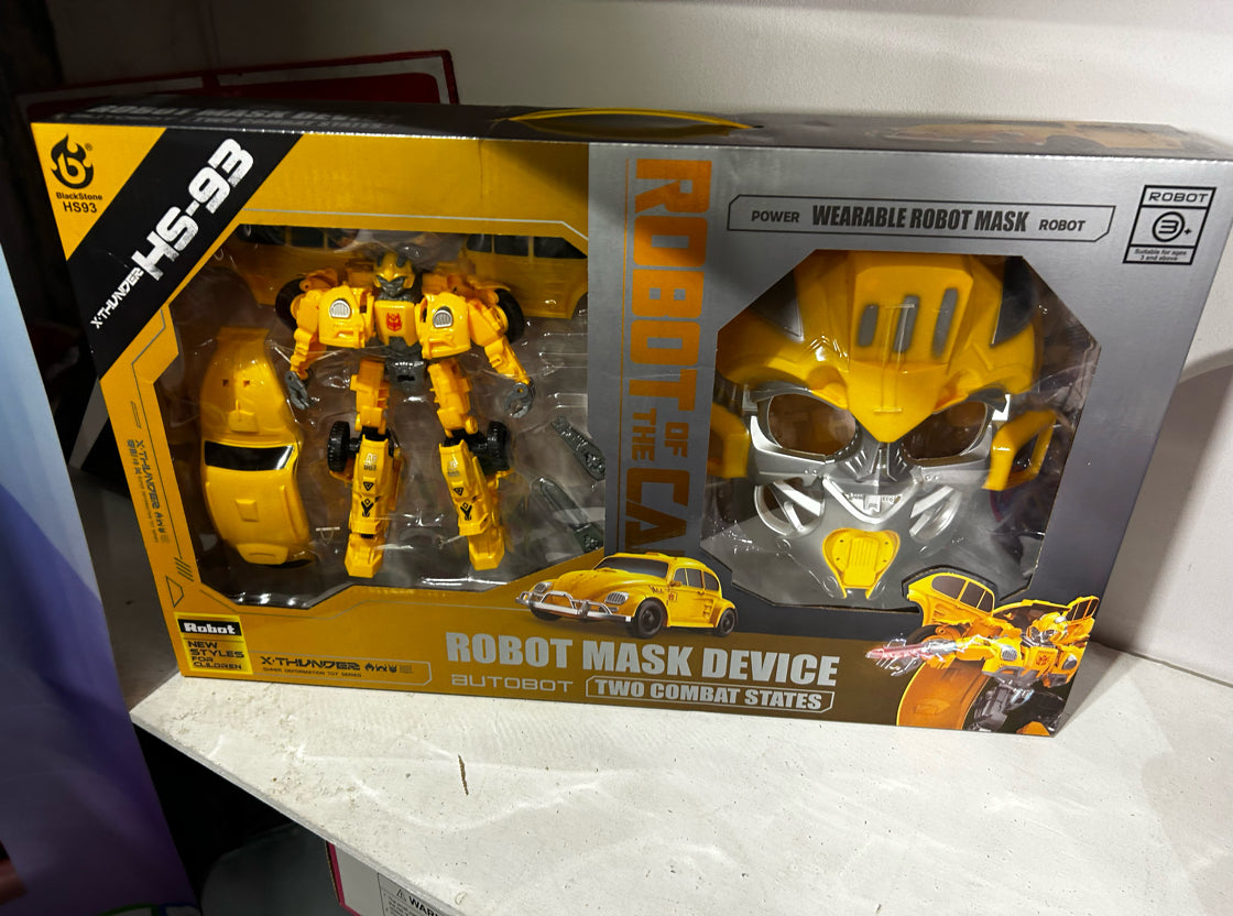 Yellow Transformer with Mask Set