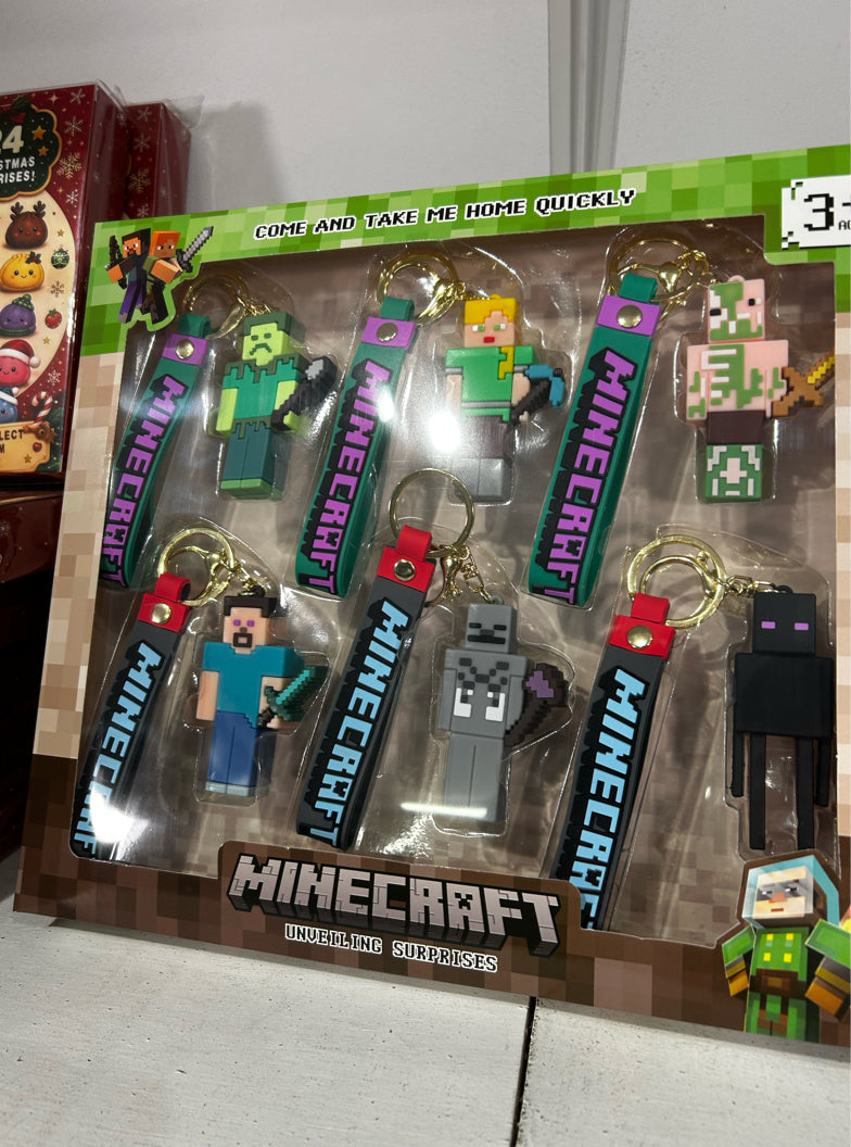 Minecraft Large Pack of Collectible Keychain Figures