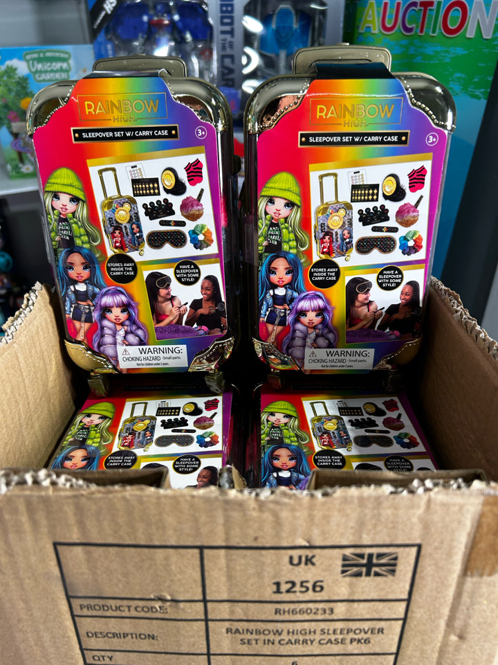 Bulk Buy Box of 6 Rainbow High Sleepover Trolleys