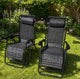 Pair of Luxury Gravity Recliner Sun Lounger Chairs