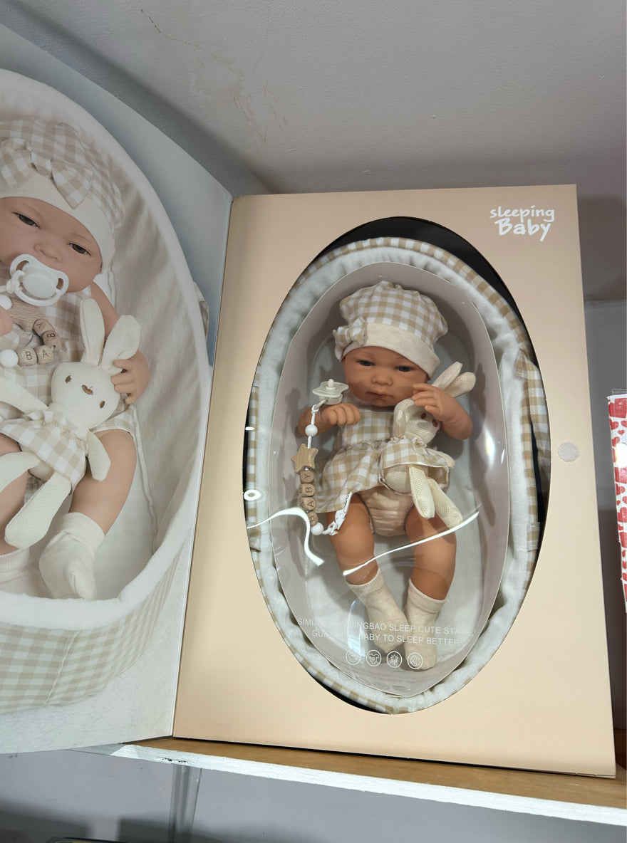 Baby Newborn Spanish Doll with Basket - Pink Or Purple or Beige