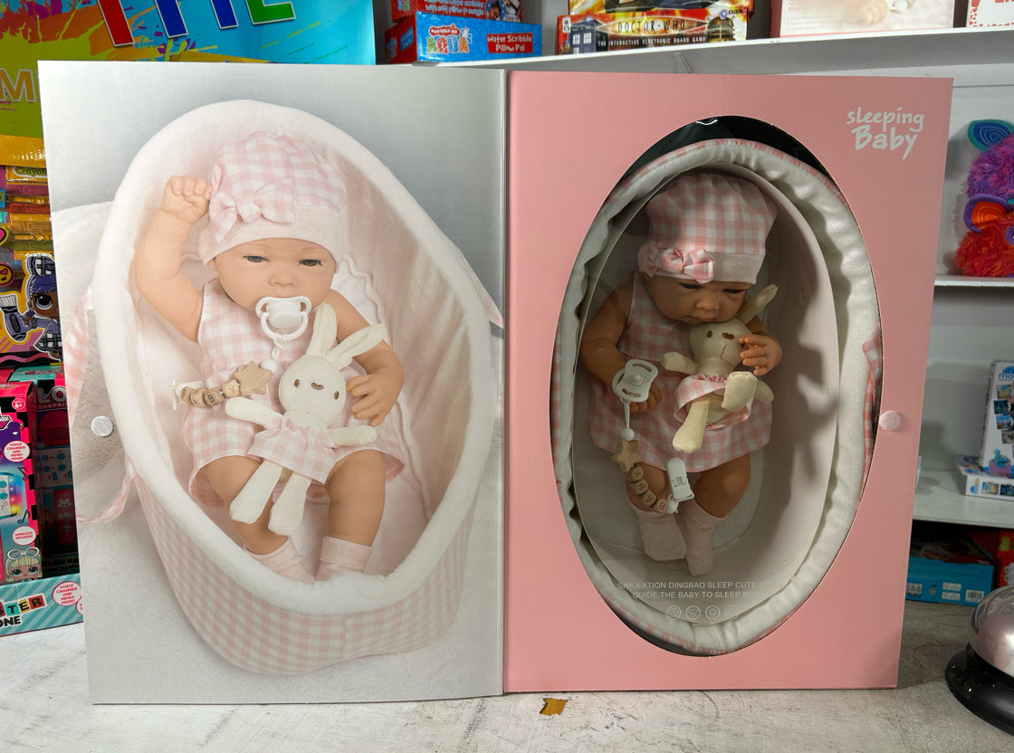 Baby Newborn Spanish Doll with Basket - Pink Or Purple or Beige