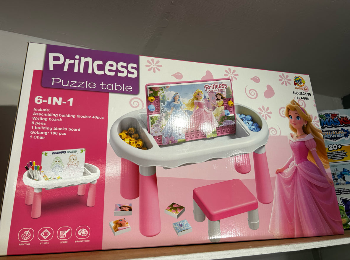 Girls 6 In 1 Princess Activity Desk