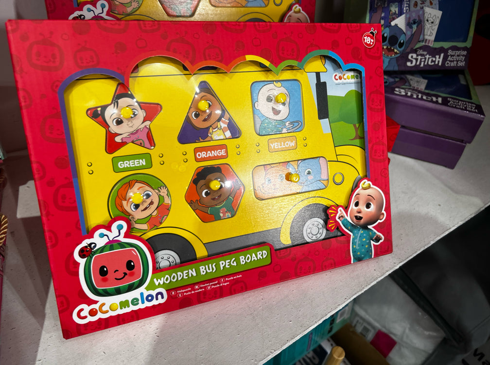 Cocomelon Bus Wooden Peg Board