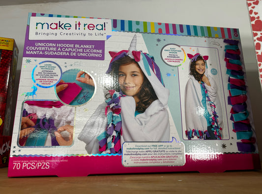 Make It Real Hooded Unicorn Blanket