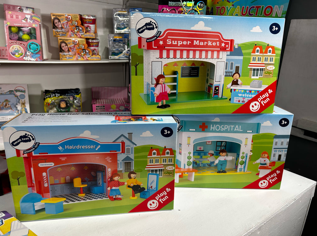 Set of 3 Wooden Toys Playsets MEGA Bundle