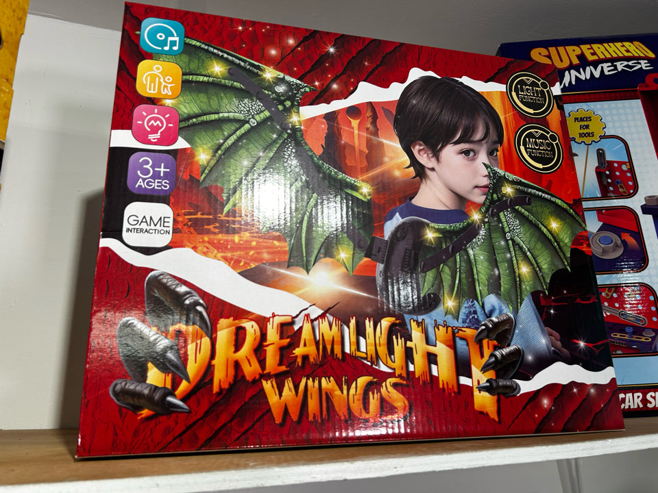 Battery Operated Flapping Wearable Dino Wings with Lights & Sounds