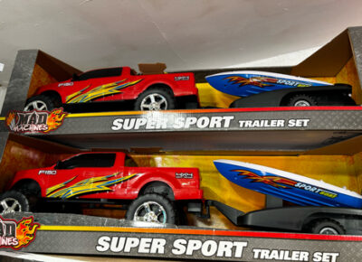 Mad Machines Truck & Super Sport Trailer Set
