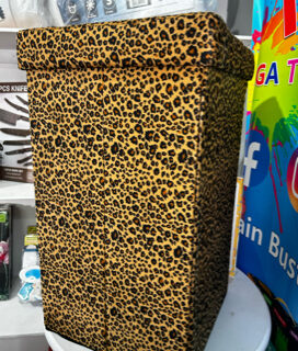 Tall Leopard Print Ottoman